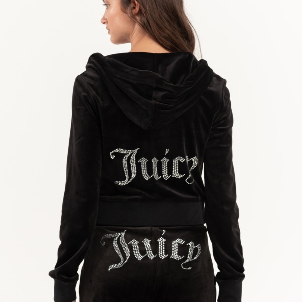 Juicy Couture bling black velour zipup holder